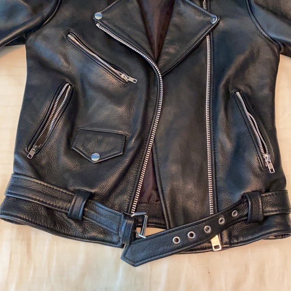 Understated black leather jacket moto jacket - Picture 8 of 16